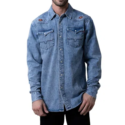 Kimes Ranch Men's Durango Embroidery Shirt In Indigo/multi