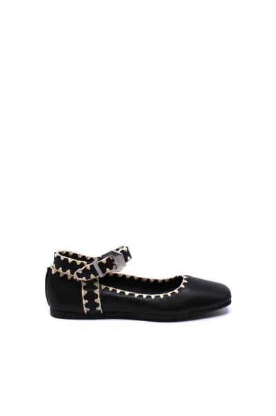 Free People Crochet Mystic Flat Shoes In Black In Black