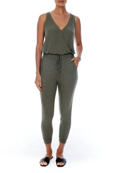 Lblc The Label Paylynn Ribbed Jumpsuit In Dark Olive In Green