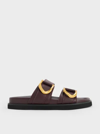 Charles & Keith - Gabine Buckled Leather Slides