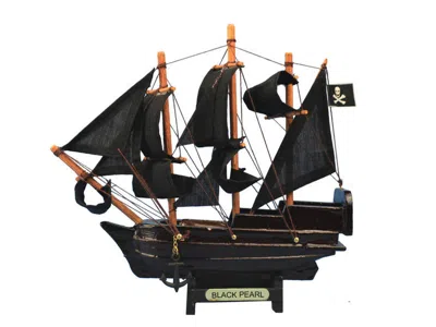 Handcrafted Cast Iron Wooden Black Pearl Pirates Of The Caribbean Model Pirate Ship 7"