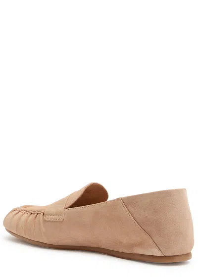 Stuart Weitzman Suede Finish Round Toe Brooks Loafers