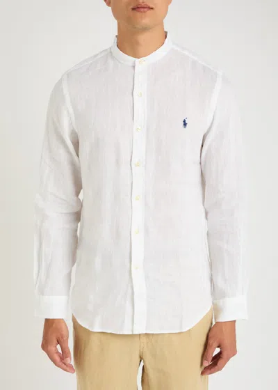 Polo Ralph Lauren Logo-embroidered Linen Shirt In White
