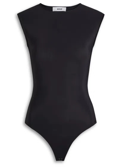 Agolde Aura Stretch-jersey Bodysuit In Black