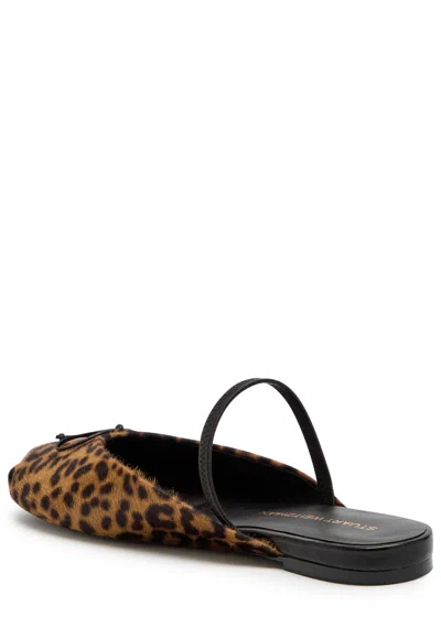 Stuart Weitzman Prima Leopard-print Calf-hair Ballet Mules In Brown