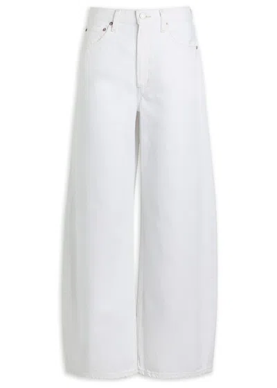 Agolde Low Curve Frayed Jeans In White
