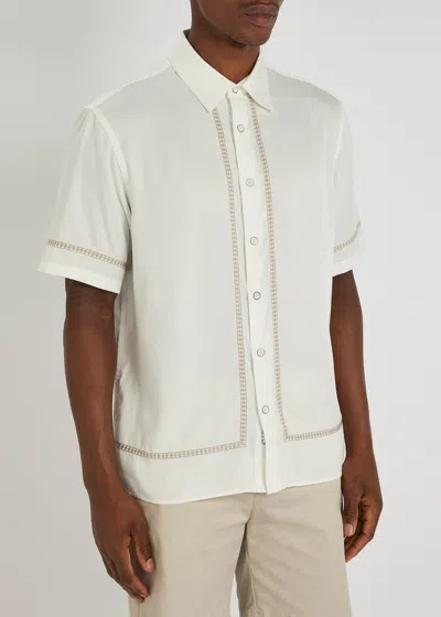 Rag & Bone Dalton Embroidered Short Sleeve Button-up Shirt In White