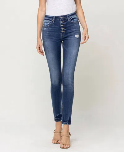 Flying Monkey High Rise Button Up Fly Skinny Jean In Disclous
