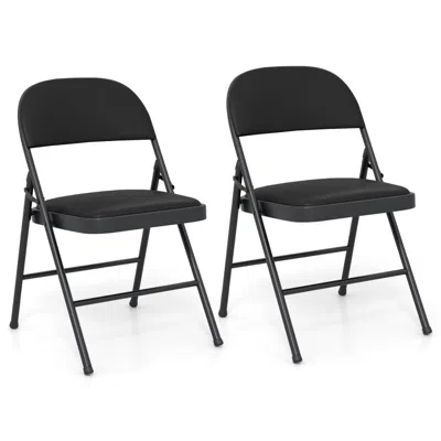 Hivvago 2 Pack Folding Chairs With Metal Frame And Pvc Leather For Indoor Outdoor