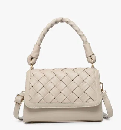 Jen & Co. Women's Marlowe Woven Satchel With Braided Handle In Greige