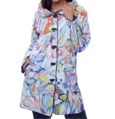 Claire Desjardins Pleated Hood Reversible Raincoat In Multi