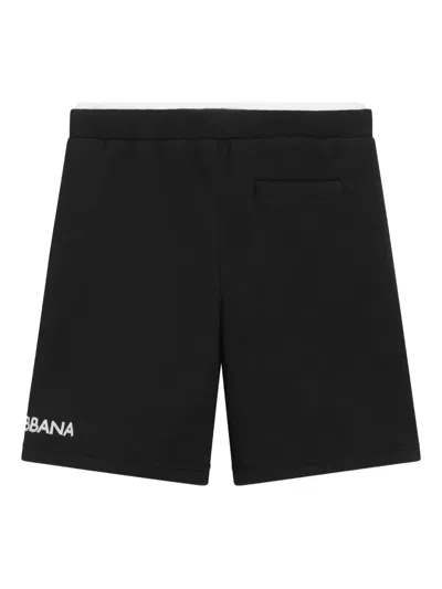Dolce & Gabbana Logo-embroidered Track Shorts In Black