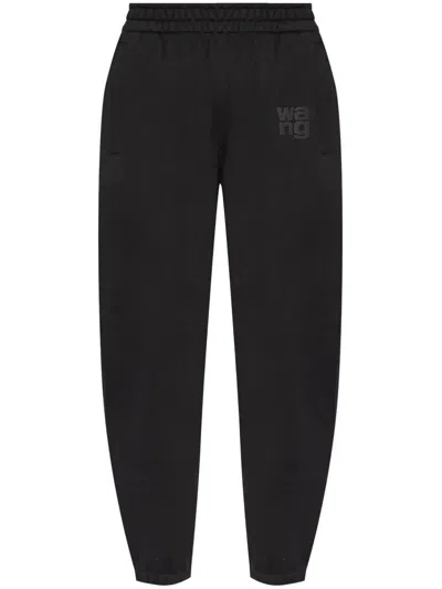 Alexander Wang Women Sweatpants With Raised Glitter Logo Detailing In Black