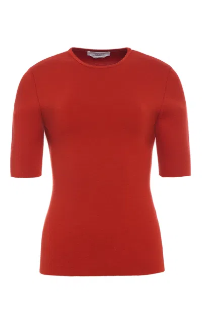Gabriela Hearst Andrius Knit Top In Antelope Orange Merino Wool In Red