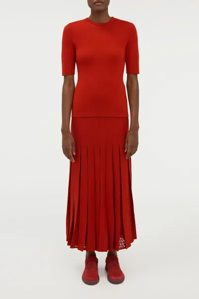 Gabriela Hearst Andrius Knit Top In Antelope Orange Merino Wool In Red