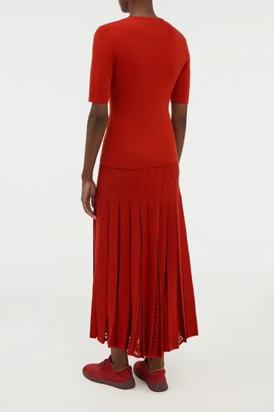 Gabriela Hearst Andrius Knit Top In Antelope Orange Merino Wool In Red