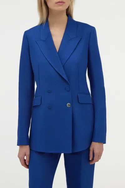 Gabriela Hearst Angela Blazer In Cobalt Linen Twill In Blue