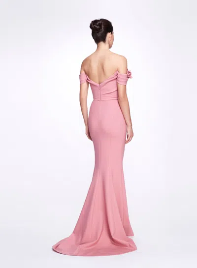 Marchesa Draped Rose Gown
