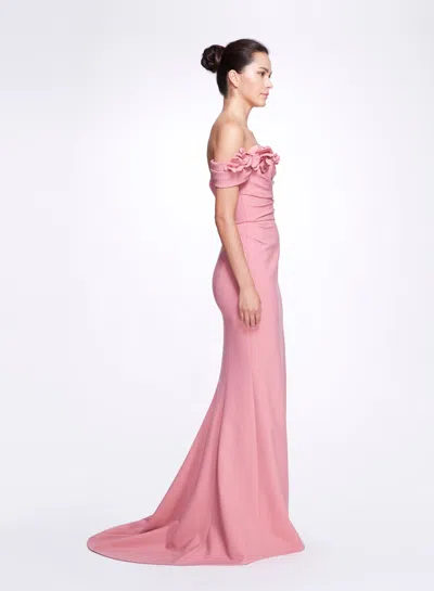Marchesa Draped Rose Gown
