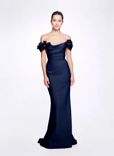 Marchesa 3d Floral Column Gown