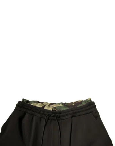 Dolce & Gabbana Black Camouflage Cotton Jogger Cargo Men's Pants In Black