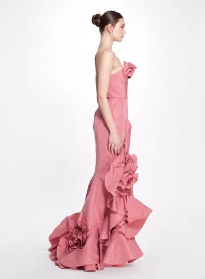 Marchesa Draped Floral Gown