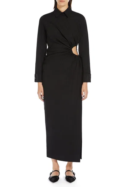 Max Mara Cotton Dress With Cut-out Design And Ruched Detail