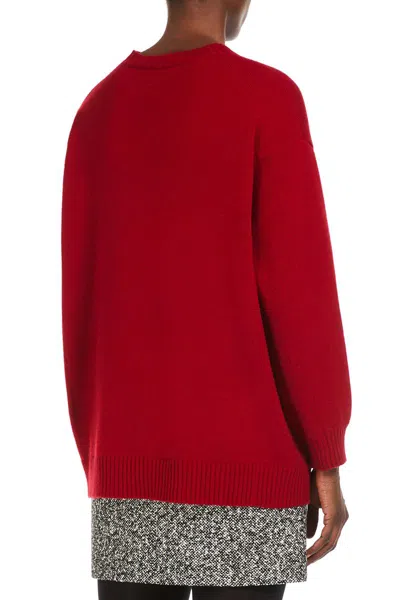 Max Mara Logo Wool And Cashmere Jumper In Red