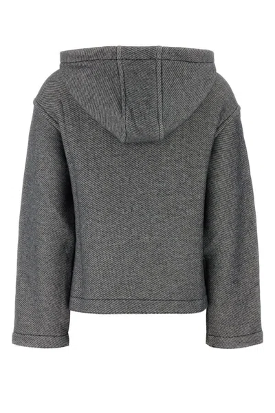 Max Mara Melange Midnight Blue Cotton Blend Gary Sweatshirt In Gray