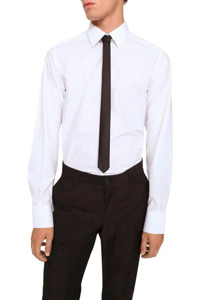 Dolce & Gabbana Long-sleeved Button-up Shirt In White