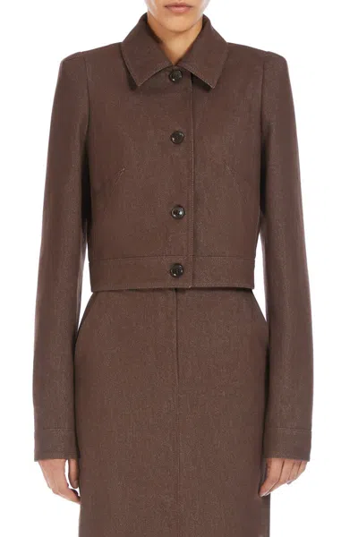 Max Mara Belted Jacket With Buttoned Cuffs And Epaulettes