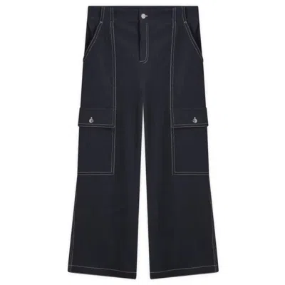 Max Mara Contrast-stitch Cargo Jeans In Blue