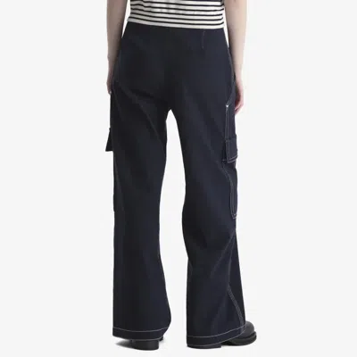 Max Mara Contrast-stitch Cargo Jeans In Blue