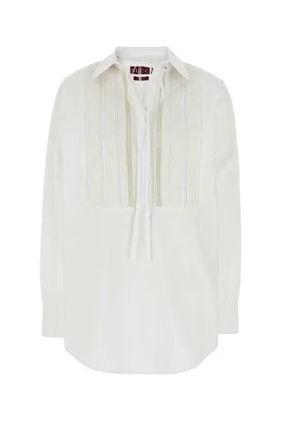 Gucci Oversize Shirt With Collared Neck And Textured Panel In White