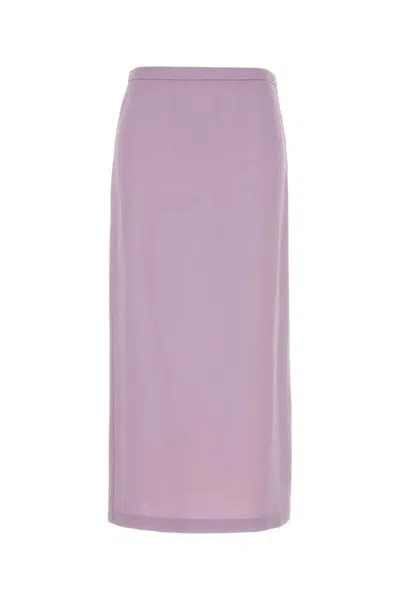 Gucci Women Lilac Crepe Skirt