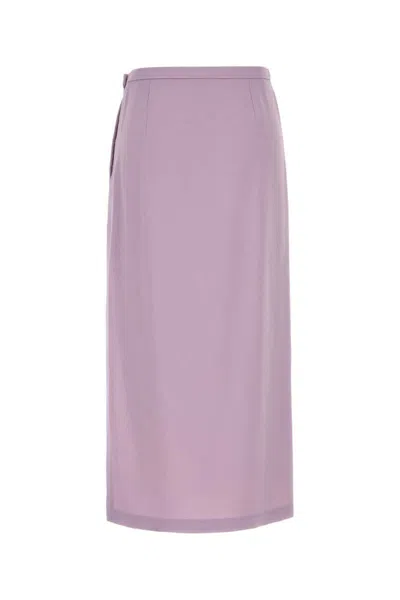 Gucci Women Lilac Crepe Skirt