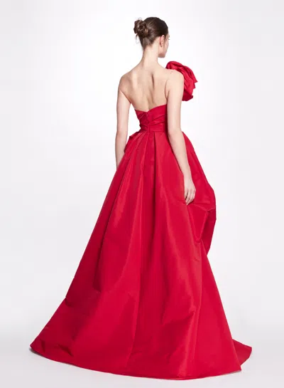 Marchesa One Shoulder Draped Ballgown