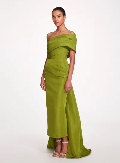 Marchesa One Shoulder Sculptural Gown