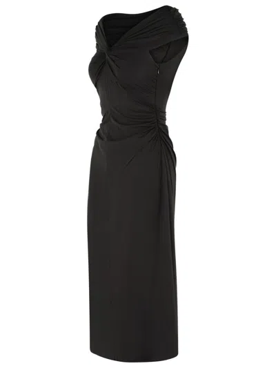 Michael Kors 'longuette' Viscose Blend Dress With Bare Shoulders In Black