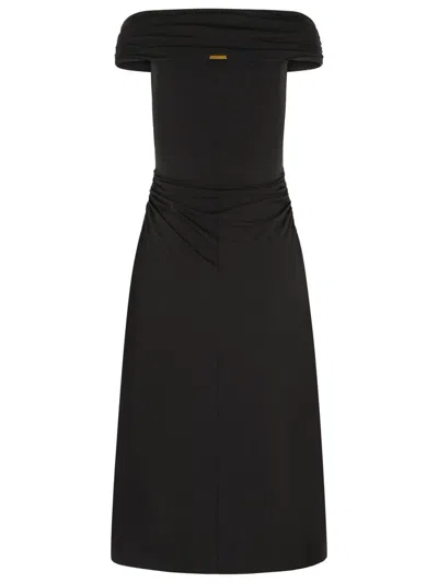 Michael Kors 'longuette' Viscose Blend Dress With Bare Shoulders In Black