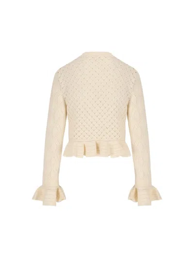 Chloé Latte-colored Crochet Cardigan In Blend In Neutral