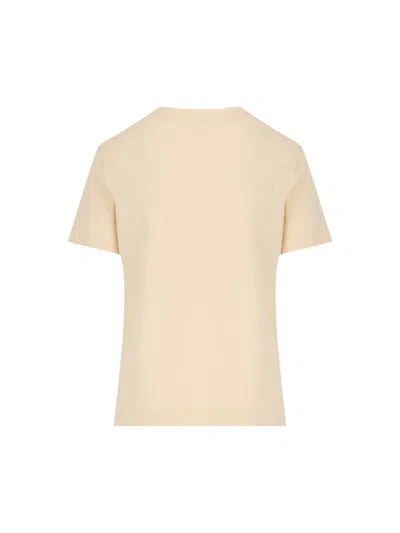 Chloé Baby Fit Logo T-shirt In Cotton Jersey Golden Brass Size Xs 100% Cotton In White