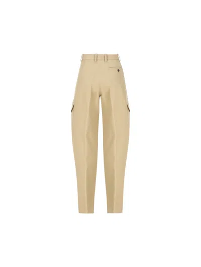 Givenchy Cotton And Wool Cocoon Trousers With Pockets Clothing In Neutral