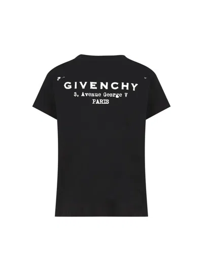 Givenchy Black Cotton Jersey Crewneck T-shirt In Multi