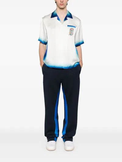 Adidas Originals Adidas X Wales Bonner Navy Blue Activewear Pants With Elasticized Waistband In Blue