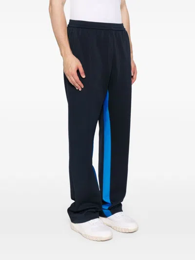 Adidas Originals Adidas X Wales Bonner Navy Blue Activewear Pants With Elasticized Waistband In Blue