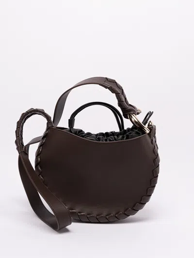 Chloé Structured Leather Shoulder Bag With Braided Detailing