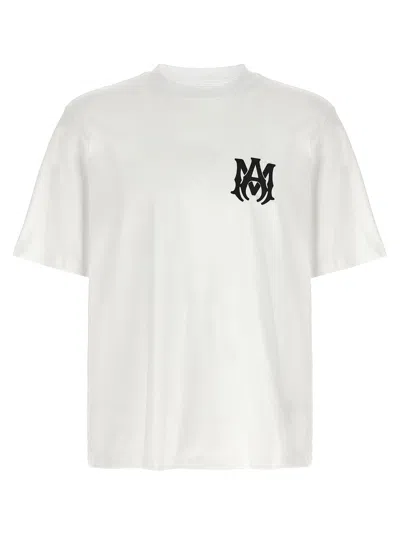 Amiri White Crewneck T-shirt With Logo Print On The Front And Logo Lettering On The Rear