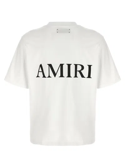Amiri White Crewneck T-shirt With Logo Print On The Front And Logo Lettering On The Rear