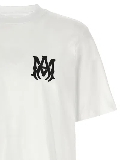 Amiri White Crewneck T-shirt With Logo Print On The Front And Logo Lettering On The Rear
